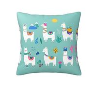 Alpaca Llama Print Luxurious Double-Sided Printed Cushion Cover - 100% Polyester - Four Seasons Universal Throw Pillow Cover For Ideal Home Decoration
