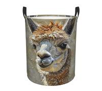 Alpaca Llama Print Round Laundry Hamper Waterproof Storage Basket Clothes Organizer Home Accessory