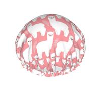 Alpaca Llama Print Shower Cap For Women Lightweight Reusable Softdouble Waterproof Layers Leakproof.
