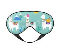 Alpaca Llama Print Silk Like Sleep Eye Mask Comfortable Blindfold Adjustable Soft Eye mask for Sleep