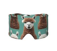 Alpaca Llama Print Sleep Eye and Ear Muffs Mask - Adjustable Yoga Travel Headband, Keep Warm Shading Comfortable Aid
