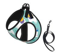 Alpaca Llama Print Small Dog Harness And Leash Set, Adjustable Soft Vest With 360° Reflective Straps For Cats Puppy