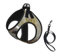 Alpaca Llama Print Small Dog Harness with Leash Set, No Escape Easy Walk Puppy Harnesses for Training Walking