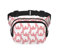 Alpaca Llama Print Square Waist Purse Double Layer Fanny BagTrendy Travel Waist Bag for Men and Women, Black, One Size