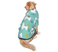 Alpaca Llama Print Warm Dog Hoodie For Medium To Large Dogs, Soft And Breathable Winter Pet Sweatshirt Clothes, Easy To Wear Hooded Jumper