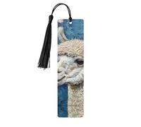 Alpaca Llama Print Wooden Bookmarks Beautiful Notebook Accessories for Men Women Book Lovers