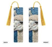 Alpaca Llama Print Wooden Bookmarks Beautiful Notebook Accessories for Men Women Book Lovers