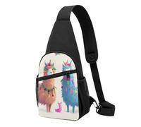 Alpaca Llama Printed Chest Bag Sling Bag for Men Women, Outdoor Crossbody Fanny Packs Hiking Chest Packs Sport Daypacks