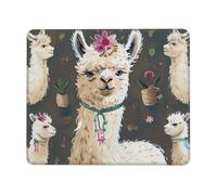 Alpaca Llama Printed Gaming Mouse Pad 12x10 Inches, Non-Slip Rubber Base Laptop Mousepad Desk Mat with Stitched Edges for Gamer, Office, Home