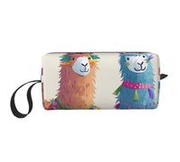 Alpaca Llama Printed Makeup Bag with Handle, Lightweight Portable Cosmetic Organiser for Travel, Gym & Daily Use – Gift for Women Girls