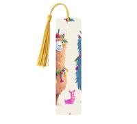 Alpaca Llama Printed Metal Bookmarks M - Gold Lightweight Aluminium Book Marker for Books, Journals & Gifts, Ideal Book Lovers, Holiday Decor & Crafts