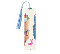 Alpaca Llama Printed Metal Bookmarks M - Sky Blue Lightweight Aluminium Book Marker for Books, Journals & Gifts, Ideal Book Lovers, Holiday Decor & Crafts