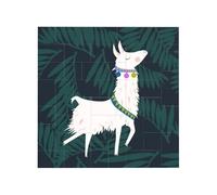 Alpaca Llama Printed Square Jigsaw Puzzle 12.8x12.8 CM, Puzzle Challenging Game for Adults Gifts, Family Fun Decorative Wall Decor