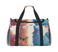 Alpaca Llama Printed Travel Duffel Bag, Large Capacity Carry On Hand Luggage Weekend Bag for Women Men Gym Weekend