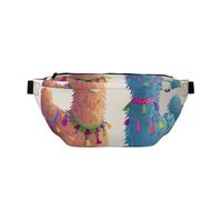Alpaca Llama Printed Waist Bag Adjustable Bum Bag Lightweight Travel Waist Fanny Pack Belt for Walking Cycling Hiking Travel
