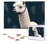 Alpaca Llama Puzzle for Adults 1000 Pieces Personalized Jigsaw Puzzles from Photos, Challenging Puzzle Perfect for Game Nights, Wooden Puzzles Gift for Holiday Birthday