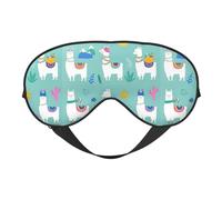 Alpaca Llama Reversible Eye Mask Double Sided Blackout Mask Adjustable Soft Sleep Travel Nap Cover