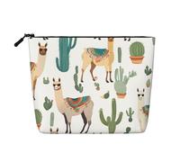 Alpaca Llama Single Layer Linen Like Makeup Bag, Lightweight and Cute, Easy to Use