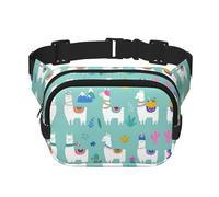 Alpaca Llama Square Double-Layer Waist Bag Chest Bag Crossbody Bag Running Travel Hiking Waist Bag