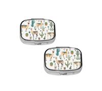 Alpaca Llama Square Mini Medicine Box, Lightweight to Carry, Durable and Long-Lasting