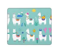 Alpaca Llama Thick Comfort Mouse Pad with Lock Edge Design, Large Non-Slip Rubber Base Desk Mat for Office