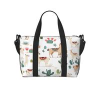 (Alpaca Llama) Waterproof Lightweight Hand Travel Bag - Large Carry-On for 3-5 Day Trips | Air Travel, Sports, Weekend Use | Men & Women (1-Pack)