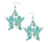 Alpaca Llama Women's Fashion Earrings, Celestial Dangle Earrings, Star Shape Jewelry for a Versatile