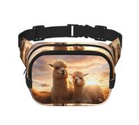 Alpaca Llama1 print Fashion Waist Packs Crossbody Belt Bag Fanny Pack for Women Crossbody for Traveling Running, Black, One Size