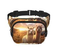 Alpaca Llama2 print Fashion Waist Packs Crossbody Belt Bag Fanny Pack for Women Crossbody for Traveling Running, Black, One Size