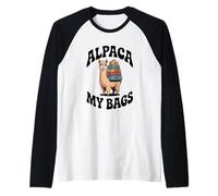 Alpaca My Bags Travel Pun Cute Llama Road Trip Vacation Raglan Baseball Tee