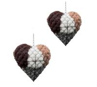 Alpaca Nest Heart Handmade Birds Nesting Heart Refillable, Winter Bird Shelter House with Natural Alpaca Fiber, Garden Yard Art Gift for Bird Lovers, 2-Pack