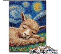 Alpaca Night Sky Adult Jigsaw Puzzles 1000, Suitable for Ages 14 And Up Wall Decoration Christmas Birthday Gift (50x75cm)