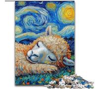 Alpaca Night Sky Puzzles for Adults Teens 1000pc Puzzle, Learning Educational Toys Family Games with Matching Poster And Trivia Sheet (50x75cm)