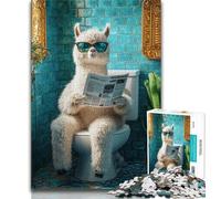 Alpaca on The Toilet 1000 Piece Jigsaw Puzzles for Adults,Stress Reliever Difficult Challenge Deal As Gifts for The Whole Family (50x75cm)