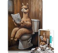 Alpaca on The Toilet 1000 Piece Jigsaw Puzzles for Adults & Teens,Help The Brain Exercise Addictive Toys to Cultivate Patience A Work of Art (38x26cm)