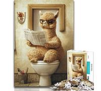 Alpaca on The Toilet Jigsaw Puzzles for Teenagers 1000 Piece,Educational Games Home Decoration Suitable for Desktop Decoration (50x75cm)