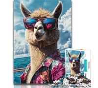 Alpaca on Vacation 1000 Pieces Jigsaw Puzzles for Adults And Teens,Learning Educational Toys Family Games Unique Birthday And Gifts (50x75cm)