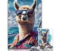 Alpaca on Vacation Jigsaw Puzzles for Teenagers 1000 Piece Puzzle,Educational Games Wall Decoration Unique Birthday And Xmas Gifts (50x75cm)