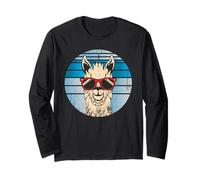 Alpaca or Llama in a Retro Look with Cool Sunglasses Long Sleeve T-Shirt