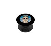 Alpaca or llama in a retro look with cool sunglasses PopSockets Adhesive PopGrip