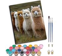 Alpaca Paint by Numbers for Adults with Frame, Paint by Numbers Kits on Canvas Animal, DIY Crafts for Adults Oil Painting Art Kits with Brushes, Home Wall Decor, Gifts for Women 40x55cm D-3050