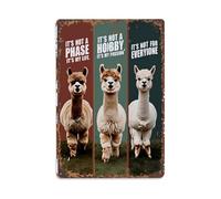 Alpaca Passion Life Hobby Everyone Vintage Tin Sign Retro Metal Wall Decor Metal Poster, Home Bar Garage Farmhouse Cafe Wall Art Decoration 8x12Inches