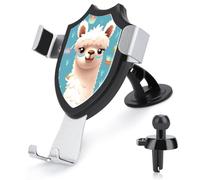 Alpaca Patterm Car Phone Mount Universal Auto Phone Holder Adjustable Cellphone Car Mount 360° Rotation, Dashboard & Windshield & Air Vent Strong Suction Cup Phone Stand Compatible with All Smartphone
