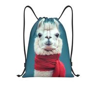 Alpaca Pattern Unisex String Backpack Foldable Drawstring Bag Waterproof Pe Bag For Yoga Climbing Holidays Gym