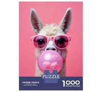 Alpaca Pink Bubble Gum 1000 Piece Jigsaw Puzzle Jigsaw Puzzle for Adults Relaxation Focus Gift Home Decor 38x26cm/1000pcs