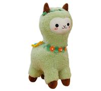 Alpaca Plush Toy, Llama Stuffed Animal mit Garland, Alpaca Doll Plushie Hug Pillow, Fluffy Cushion Plush Stuffed Alpaca Doll Toys, Lama Gift for Girls Birthday Christmas Home Decor (Green,90cm)