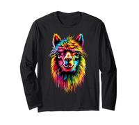 Alpaca Pop Art Colorful Colors Llama Popart Rainbow Alpacas Long Sleeve T-Shirt