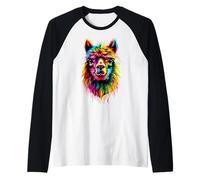 Alpaca Pop Art Colorful Colors Llama Popart Rainbow Alpacas Raglan Baseball Tee