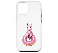 Alpaca Sitting on Donut Illustration Case for iPhone 12/12 Pro