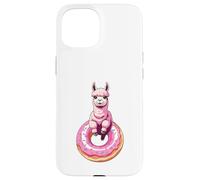 Alpaca Sitting on Donut Illustration Case for iPhone 15